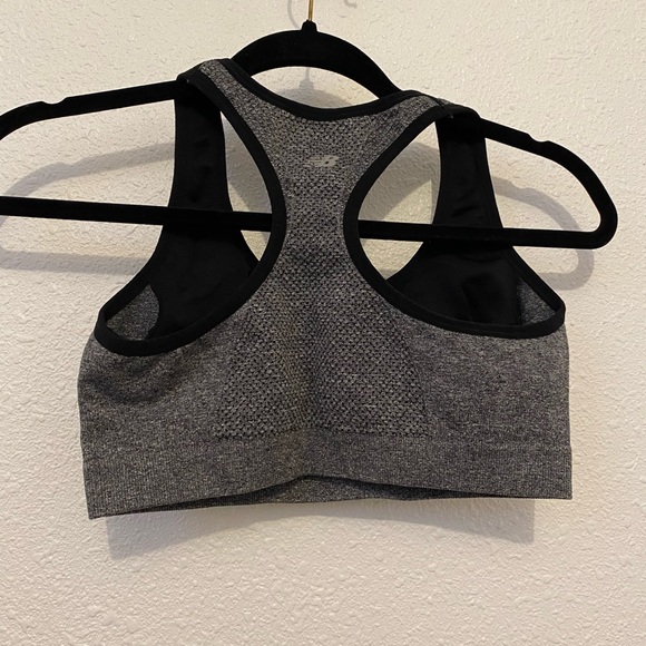 New Balance Womens Sports Bra Support Charcoal Gray Seamless Racerback  large - Picture 4 of 5